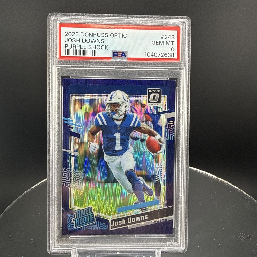 2023 Donruss Optic Josh Downs Rookie RC Purple Shock Prizm Rated #248 PSA 10